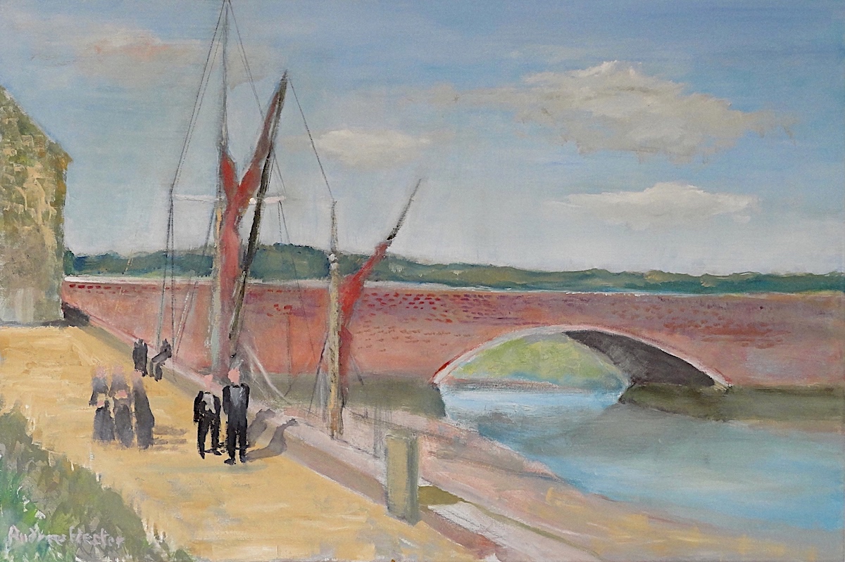 Snape Bridge - oil on canvas by Andrew Hester of Woodbridge
