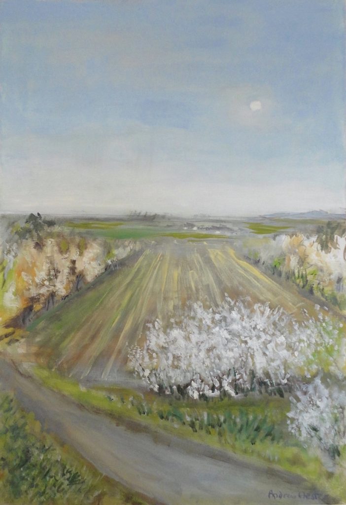 Blackthorn winter by Andrew Hester. Oil on Canvas.